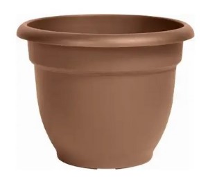 Bloem Ariana Plastic Self-Watering Planter, Chocolate 12in