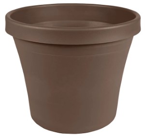 Bloem Plastic Terra Living Pot Planter, Chocolate 10in