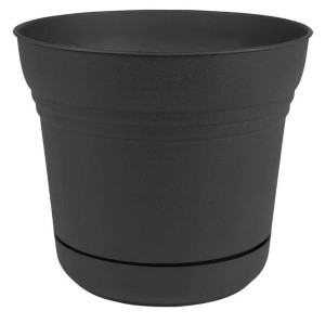 Bloem Plastic Saturn Planter, Charcoal 5in