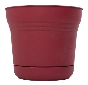 Bloem SP0713 Saturn Plastic Planter, Matte Burnt Red Finish 7in