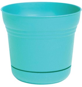 Bloem SP1426 Saturn Planter with Saucer, Bermuda Teal 14in