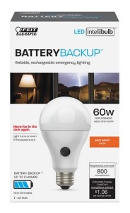 Feit Electric 60W A21 2700K Battery Backup LED Bulb, 1pk