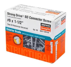 Simpson Strong-Tie SD9112R100, Structural SD Connector Screw #9 x 1-1/2 in.