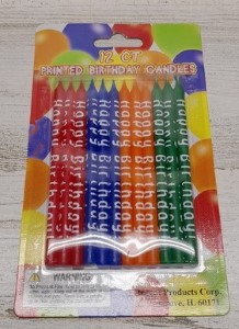 PRINTED BIRTHDAY CANDLES, 12ct