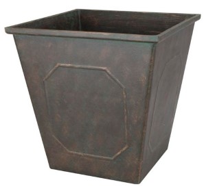 Landscapers Select Square Planter, Metallic 14in