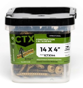 Big Timber CTX144 14 x 4-Inch Bronze Lag Screw, 100ct