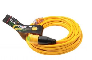 Pro Lock 12/3 SJTW Extension Cord with CGM Yellow Lighted, 50ft