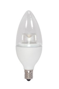 Satco s8951 LED Candelabra Bulb | Dimmable | 4.5W |2700K | Warm White