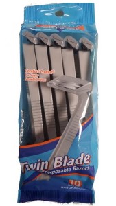 Crystal Comfort Coated Twin Blade Disposable Razors for Men, 10 pack