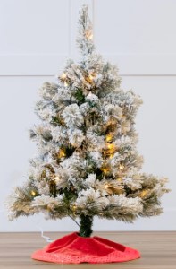 Flocked Tree Pre-Lit Clear Lights | 3ft | 170 Tips