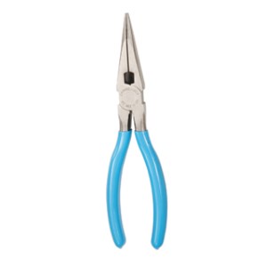 CHANNELLOCK 317 Nose Plier, HCS Jaw, 8 in OAL, Blue Handle