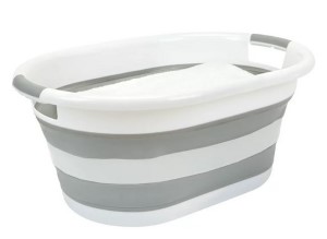 Simplify 27064 Oval Shaped Collapsible Plastic Laundry Basket