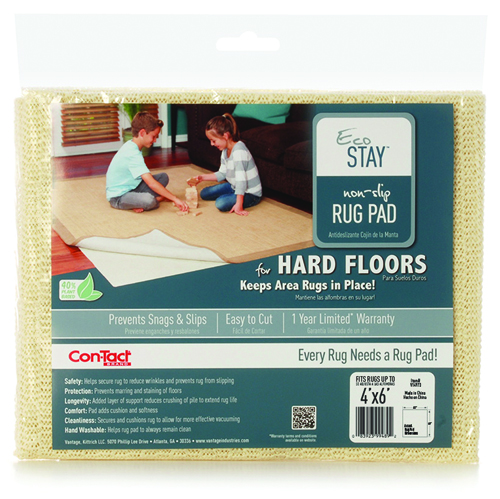 Con-Tact Eco-Stay V14973 Rug Pad, 6 ft L, 4 ft W, Polyester