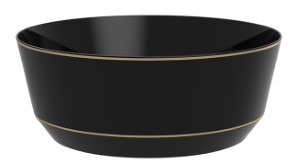 Luxe Party Soup Bowls | Black & Gold | 14 oz | 10 pack