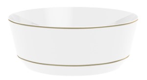 Luxe Party Soup Bowls | White & Gold | 14 oz | 10 pack