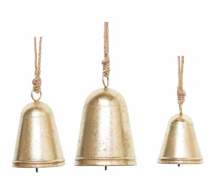 Metal Gold Christmas Hanging Bells Decor
