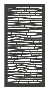 Composite Bamboo Designed Decorative Fence Panel | Charcoal Gray |4 X 2ft