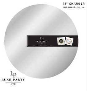 Luxe Party 13" Round Light Weight Mirror Charger Plate | Silver