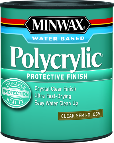 Minwax Polycrylic 24444 Protective Finish Paint, Crystal Clear, Semi-Gloss,