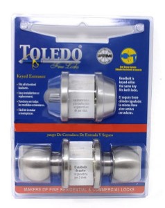 Toledo V1500-MA Single Cylinder Comboset / Malaga, Polished Stainless Steel