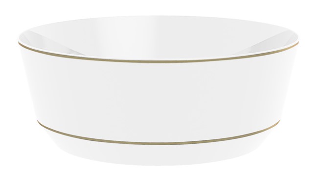 Luxe Party Soup Bowls | White & Gold | 14 oz | 10 pack