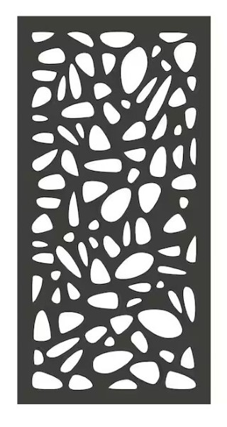 Modinex Decorative Composite Fence Panel in Pebbles Design | Charcoal Gray |