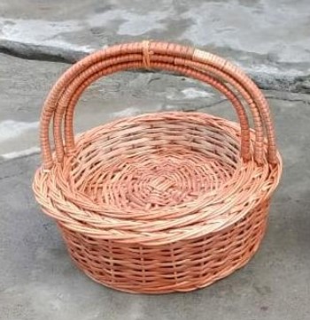 Stackable Wicker Round Basket Set Brown Willow | 3 Piece