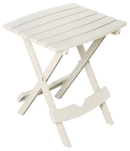 Adams Quik-Fold 8500-48-3735 Side Table, Rectangular, Polypropylene, White