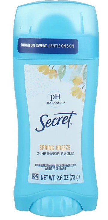 Secret Invisible Solid Antiperspirant & Deodorant |  Spring Breeze | 2.6oz