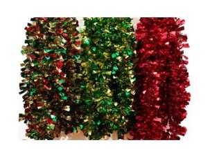 FLAT END TINSEL GARLAND | 15FT | ASSORTED