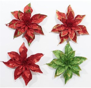 CLIP ON POINSETTIA | RED/GREEN | 1 PIECE