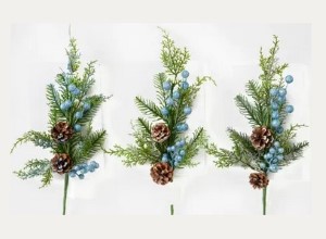 PINE PICK WITH BERRIES AND PINE CONE | BLUE