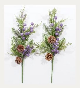 PINE PICK WITH BERRIES AND PINE CONE | PURPLE