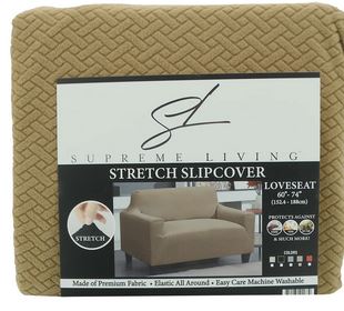 LOVESEAT STRETCH SLPCOVER TAUPE