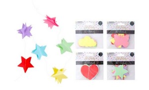 3-D Shapes Garland Paper with Heart Cloud Star Butterfly Probe Insert |