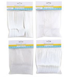 Plastic Disposable Cutlery Assortment | Clear/White