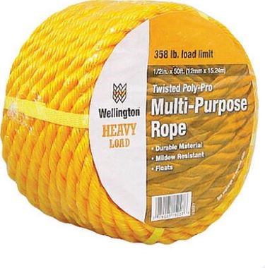 WELLINGTON ROPE 1/2"X50FT YELLOW