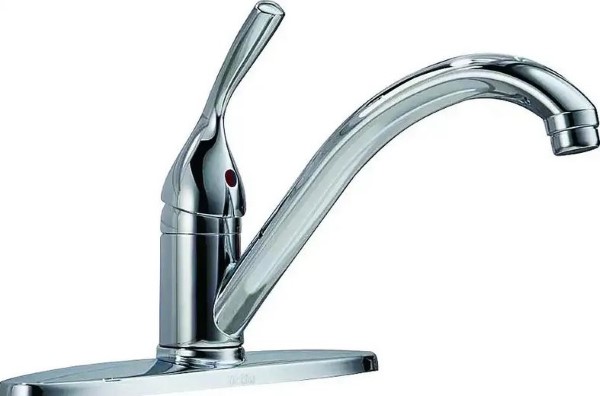 DELTA Classic 100-DST Kitchen Faucet, 10 in H Spout, Metal, Chrome