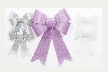 PVC GLITTER BOW | PURPLE | 2 PIECE