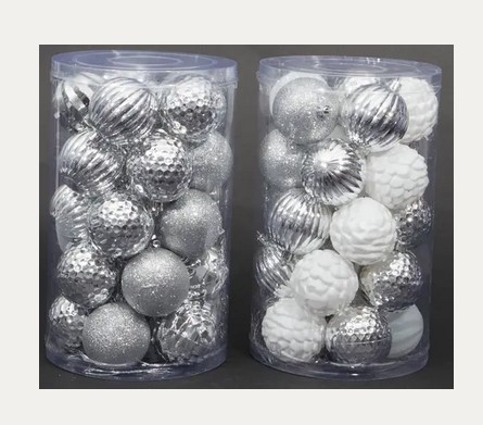 60MM CHRISTMAS BALLS | SILVER | 25 PIECE