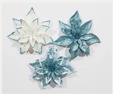 CLIP ON POINSETTIA | BLUE | 1 PIECE