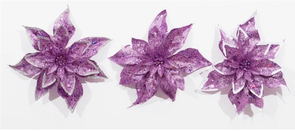 CLIP ON POINSETTIA | PURPLE | 1 PIECE