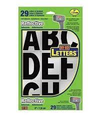 Reflective Letter, Character: a to Z,-,!. 3" BLACK AND SILVER