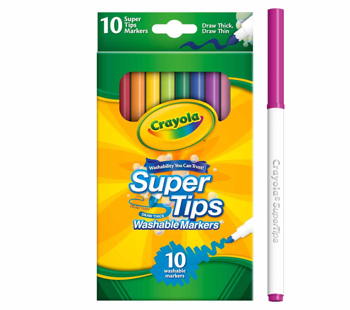 WASHABLE SUPERTIP MARKERS 10CT