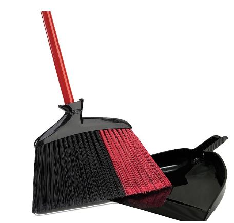 ANGLE BROOM W/DUSTPAN BLK/RED