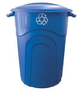 TRASH CAN BLUE 32GAL