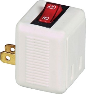 SWITCH ROCKER PLUGIN 15AMP WHT