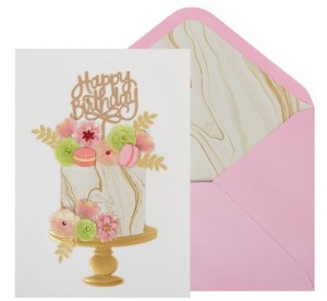 Marble Cake with Flowers | Birthday Card