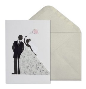 Bride and Groom with Flowers | Wedding Card