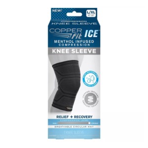 Copper Fit Ice Knee Sleeve Infused with Cooling Action and Menthol |